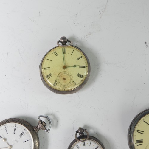 74 - A Continental silver hunter cased Pocket Watch, the white enamel dial signed 'Calame - Robert', with... 