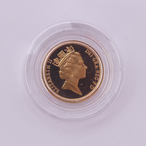 287 - An Elizabeth II gold proof Half Sovereign, dated 1996, in Royal Mint presentation case with certific... 