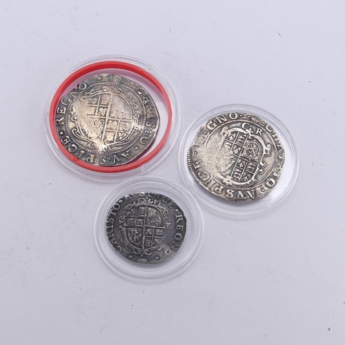 293 - Charles I (1625-1649); A Halfcrown, Shilling and Sixpence, condition as shown in images (3)... 