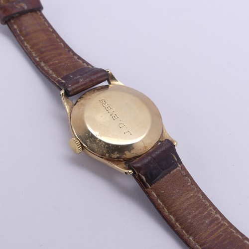 81 - A vintage 9ct gold Rolex Wristwatch, the signed dial with gilt Arabic numerals and hands, black seco... 