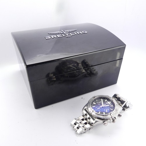 82 - A Breitling Blackbird stainless steel Chronograph bracelet Wristwatch, ref. A44359, black dial, comp... 