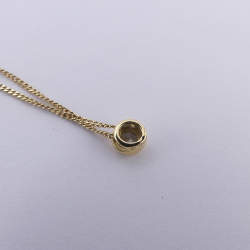 198 - A single stone diamond Pendant, the brilliant cut stone approx. 0.15ct, collet set in 18ct yellow go... 