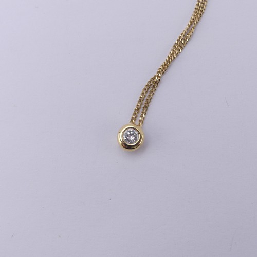 198 - A single stone diamond Pendant, the brilliant cut stone approx. 0.15ct, collet set in 18ct yellow go... 