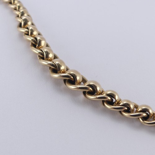 199 - A 9ct yellow gold part Watch Chain, one end with clip fitting, the other 'O' ring, 20cm long, 18.2g.... 