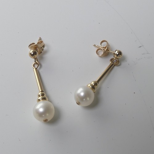 260 - A pair of cultured pearl drop Earrings, mounted in 9ct yellow gold, 1.3g, together with a quantity o... 