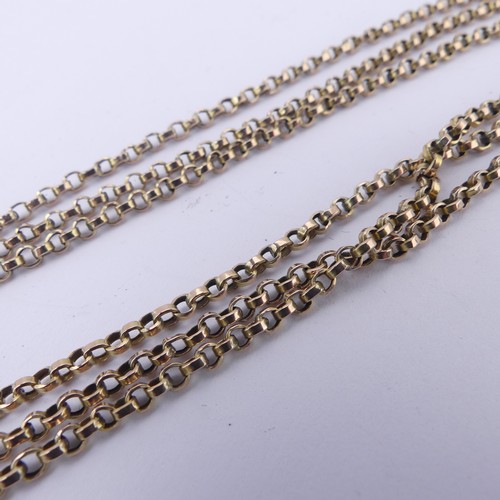 203 - A 9ct yellow gold guard Chain, with clip fitting, 156cm long, 17.8g.