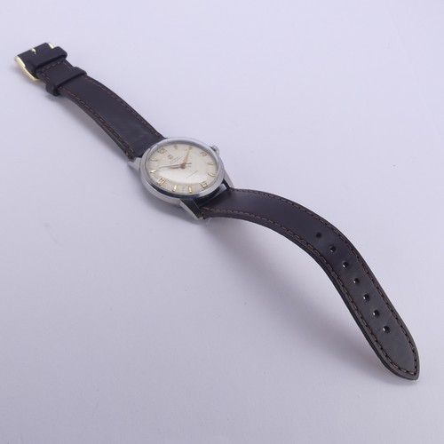 89 - A vintage Cyma Watersport cymaflex stainless steel Wristwatch, with signed mechanical 17-jewels move... 