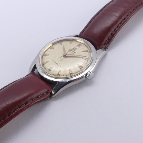 92 - A vintage Cyma Navystar cymaflex stainless steel Wristwatch, with signed mechanical 17-jewels moveme... 