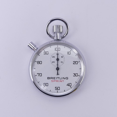 93 - A Breitling Sprint chrome cased Stop Watch, 50mm diameter, working, in card box of issue.... 