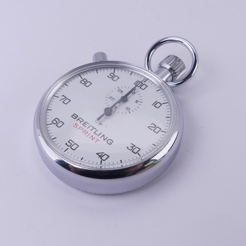 93 - A Breitling Sprint chrome cased Stop Watch, 50mm diameter, working, in card box of issue.... 