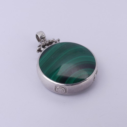 209 - A silver mounted blue john and malachite Pendant, by David Scott Walker, with oversize hallmarks for... 