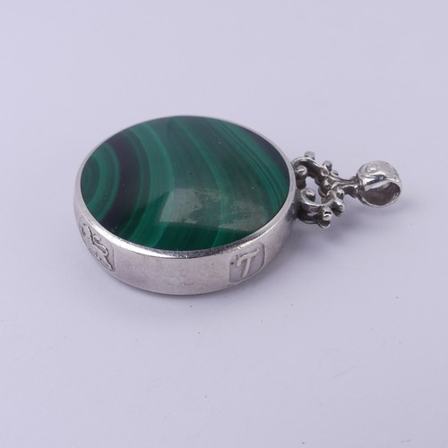 209 - A silver mounted blue john and malachite Pendant, by David Scott Walker, with oversize hallmarks for... 