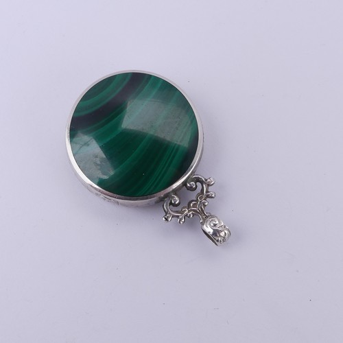 209 - A silver mounted blue john and malachite Pendant, by David Scott Walker, with oversize hallmarks for... 