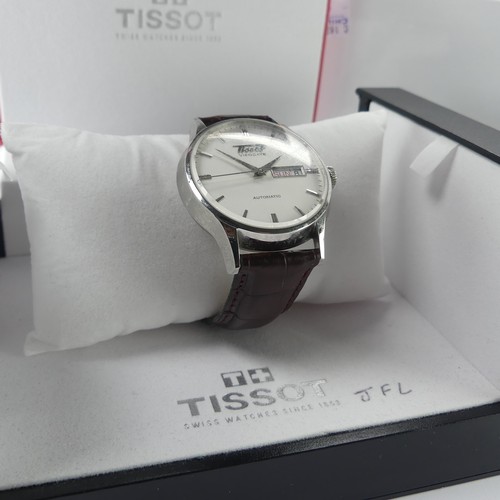 95 - A Tissot Visodate stainless steel automatic Wristwatch, ref. T019430B, on original branded brown lea... 