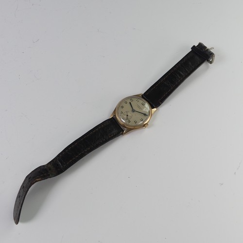 97 - A vintage J.W. Benson 9ct gold Wristwatch, the signed silvered dial with black Arabic numerals and s... 