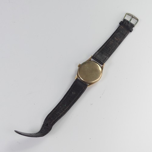 97 - A vintage J.W. Benson 9ct gold Wristwatch, the signed silvered dial with black Arabic numerals and s... 