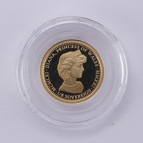 311 - A Hattons of London 2021 Princess Diana 60th Birthday commemorative One-Eighth gold Sovereign, with ... 