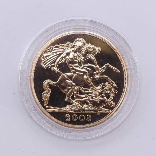 315 - An Elizabeth II gold £5, dated 2008, in Royal Mint presentation case with 'brilliant uncircula... 