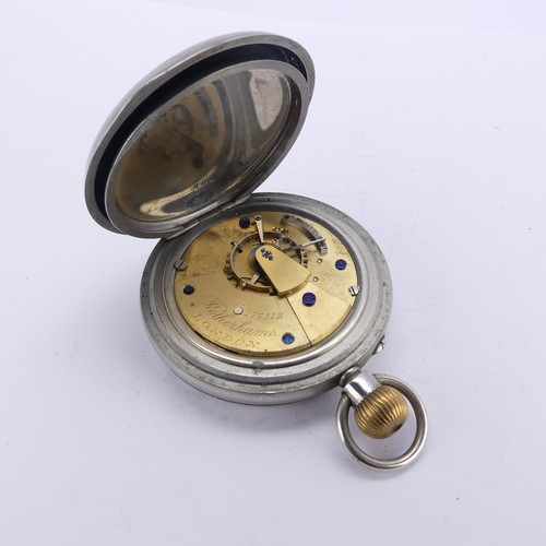 112 - Railwayana; An early 20thC Great Western Railway 'GWR' pre-grouping nickel cased Pocket Watch, the s... 