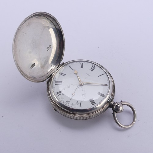 118 - A Victorian silver hunter cased Pocket Watch, by James McCabe, London, the white enamel dial marked ... 