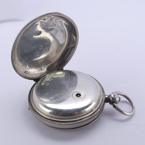 118 - A Victorian silver hunter cased Pocket Watch, by James McCabe, London, the white enamel dial marked ... 