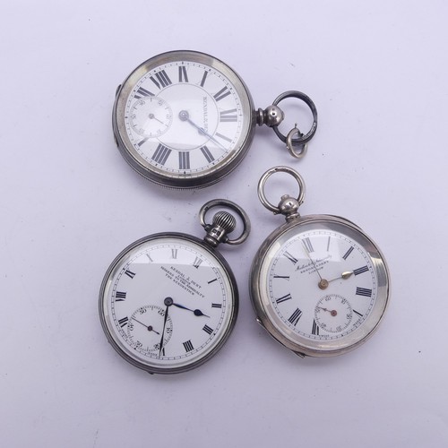 126 - A silver Kendal & Dent 'The Kendentick' open face Pocket Watch, the signed white enamel dial wit... 