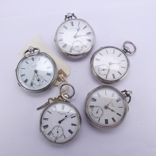 127 - A Victorian silver Pocket Watch, by John Walker, the white enamel dial with Roman numerals and subsi... 