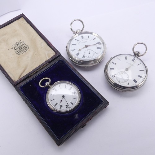 129 - A Victorian J.W. Benson silver open face Pocket Watch, the signed white enamel dial with Roman numer... 