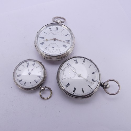 129 - A Victorian J.W. Benson silver open face Pocket Watch, the signed white enamel dial with Roman numer... 