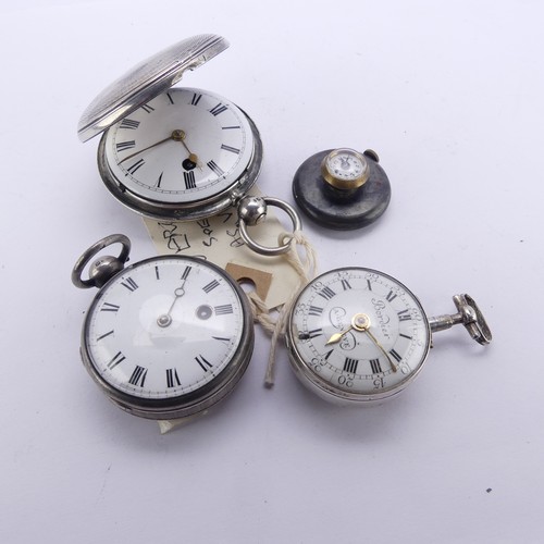 130 - A late 18thC Swiss 'Bordier A.Geneve Pocket Watch, with signed verge fusee movement no. 24918, runni... 