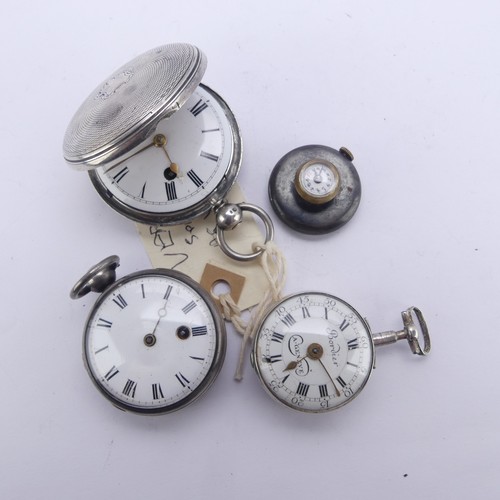 130 - A late 18thC Swiss 'Bordier A.Geneve Pocket Watch, with signed verge fusee movement no. 24918, runni... 