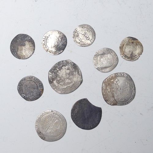 326 - A Charles I (1625-1649) Half Crown, together with nine other 16th and 17th Century sixpences, shilli... 