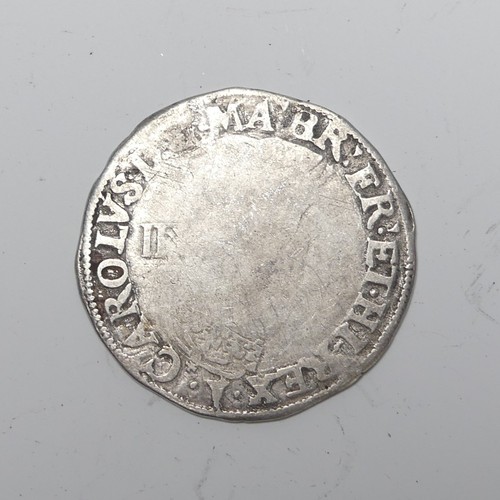 305 - Charles I (1625-1649); A tower mint Shilling, bell mint mark, together with a Half crown and a quant... 