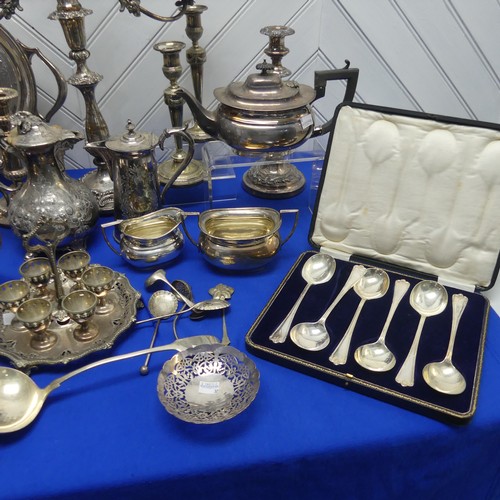 22 - A quantity of Silver Plate, including a large two handled oval tray, with presentation inscription, ... 