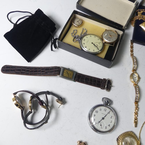 100A - A vintage Longines Pocket Watch, with subsidiary seconds, together with a vintage 9ct ladies Everite... 