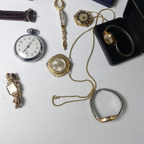 100A - A vintage Longines Pocket Watch, with subsidiary seconds, together with a vintage 9ct ladies Everite... 