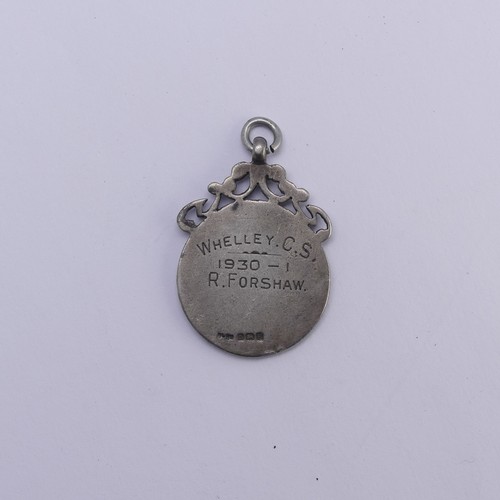 250A - A 9ct rose gold and enamel Fob, hallmarked Chester 1929, with swimming prize inscription, 6g, togeth... 