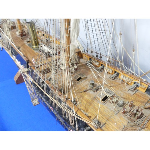 560 - A very large model of the Danish Warship Jylland, both a screw propelled steam frigate and sail ship... 