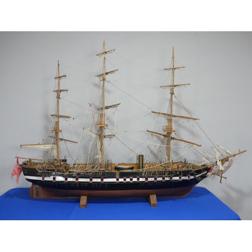 560 - A very large model of the Danish Warship Jylland, both a screw propelled steam frigate and sail ship... 