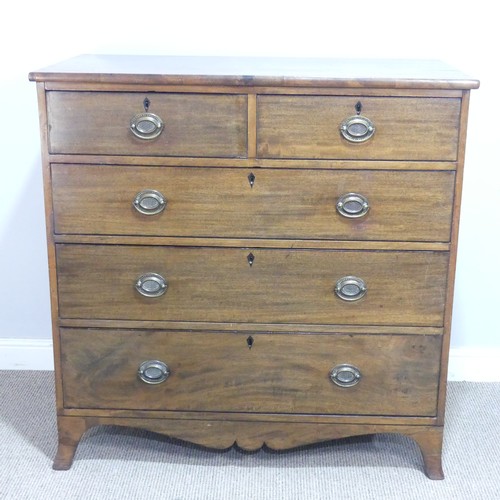 563 - A Georgian mahogany Chest of drawers, decorated with ebony stringing, two drawers over three graduat... 