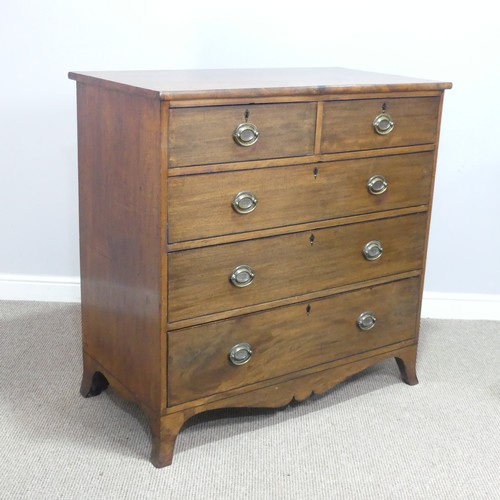 563 - A Georgian mahogany Chest of drawers, decorated with ebony stringing, two drawers over three graduat... 