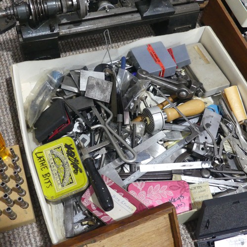 663 - A very large extensive collection of watch makers Tools, including a Sherline Model 5000 vertical mi... 