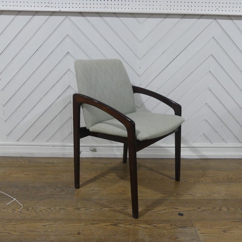 557 - A set of six Danish ''Paper Knife'' rosewood dining Armchairs and Table, 1960s, the design attribute... 