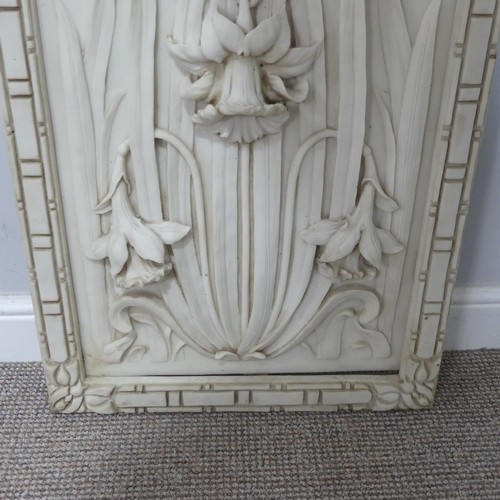 567 - An Art Nouveau inspired 3-D resin Panel, decorated with stylised foliage, W 51.5 cm x H 87.5 cm.... 