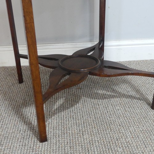 584 - A 19th century mahogany Washstand, the square top and moulded frieze above under tier with drawer, d... 