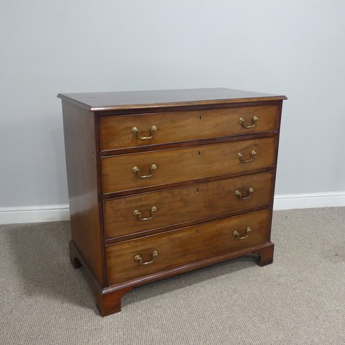 574 - A George IV mahogany Chest of drawers, the moulded top over four graduating drawers each mounted wit... 