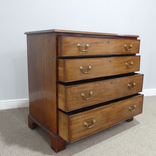 574 - A George IV mahogany Chest of drawers, the moulded top over four graduating drawers each mounted wit... 