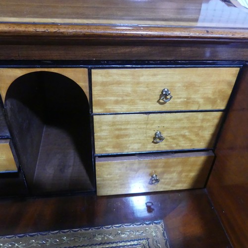 572 - A George III mahogany secretaire Bookcase, the upper section with moulded cornice over arched astrag... 