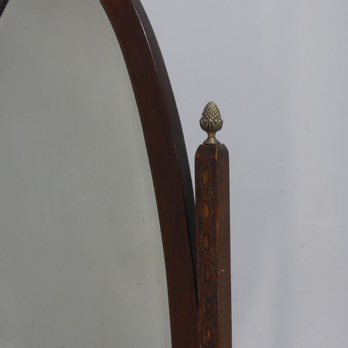 631 - A Regency inspired mahogany Cheval Mirror, W 58.5 cm x H 160 cm x D 57 cm.