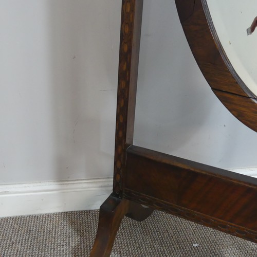 631 - A Regency inspired mahogany Cheval Mirror, W 58.5 cm x H 160 cm x D 57 cm.